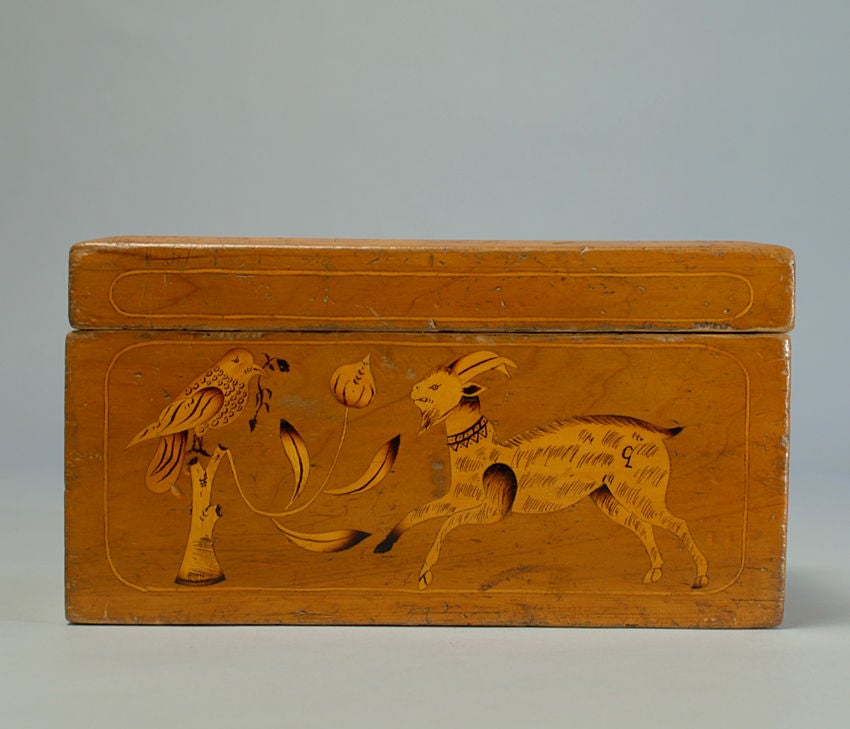 A Good Vintage Mexican Marquetry Inlaid Rebozo Box - Circa 1920