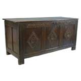 17th Century English Baroque Oak Coffer