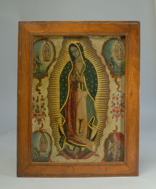 Arguably the most popular and highly revered image in the Americas, this exceptionally fine mid 18th century painting on heavy gauge copper represents 