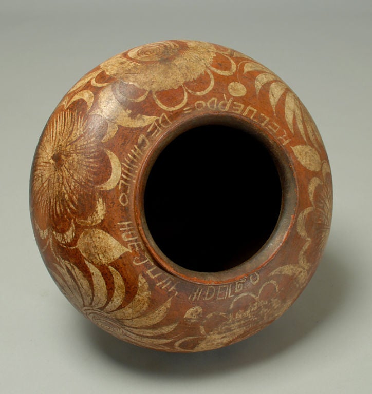 Ceramic Rare Antique Mexican Polychrome Painted Olla - Huastec