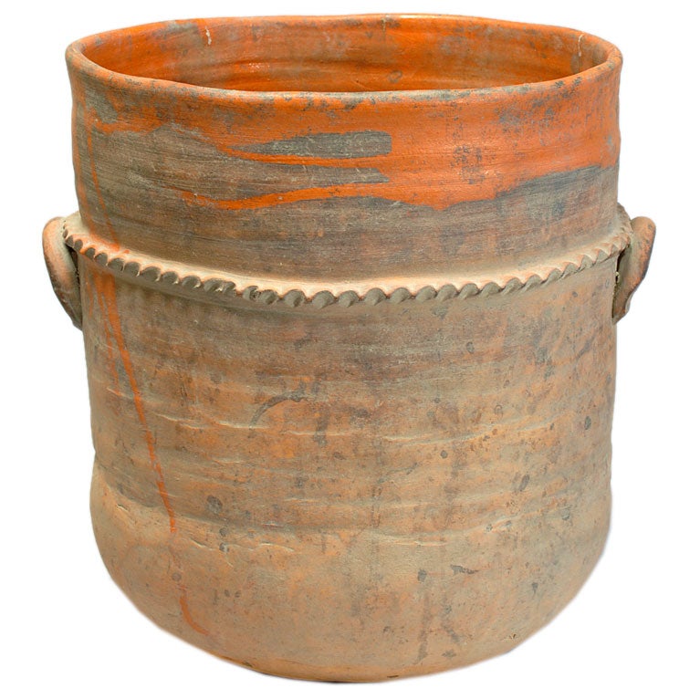 Large Antique Mexican Terra-cotta glazed pot