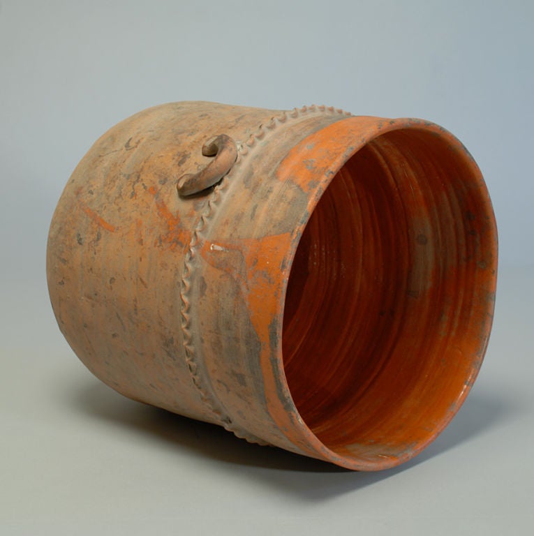 20th Century Large Antique Mexican Terra-cotta glazed pot