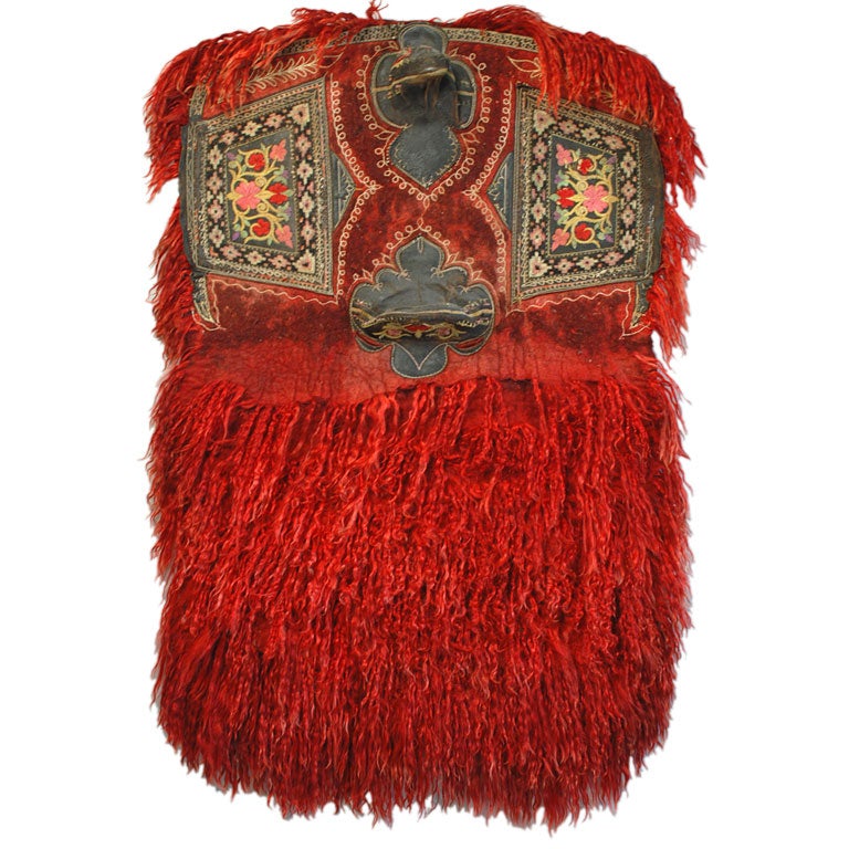 Exceptionally Rare Antique Anatolian Angora Wool Saddle