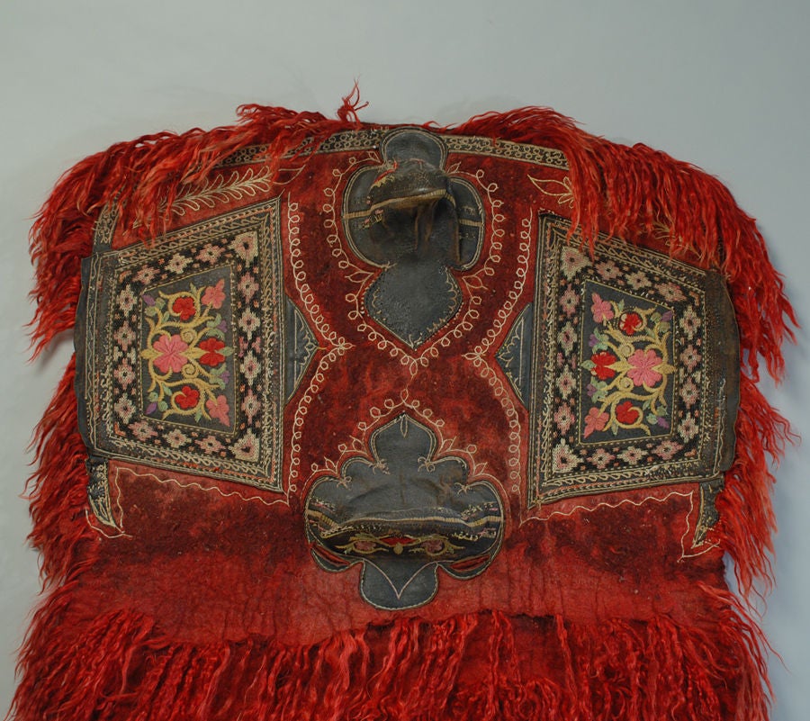 Turkish Exceptionally Rare Antique Anatolian Angora Wool Saddle