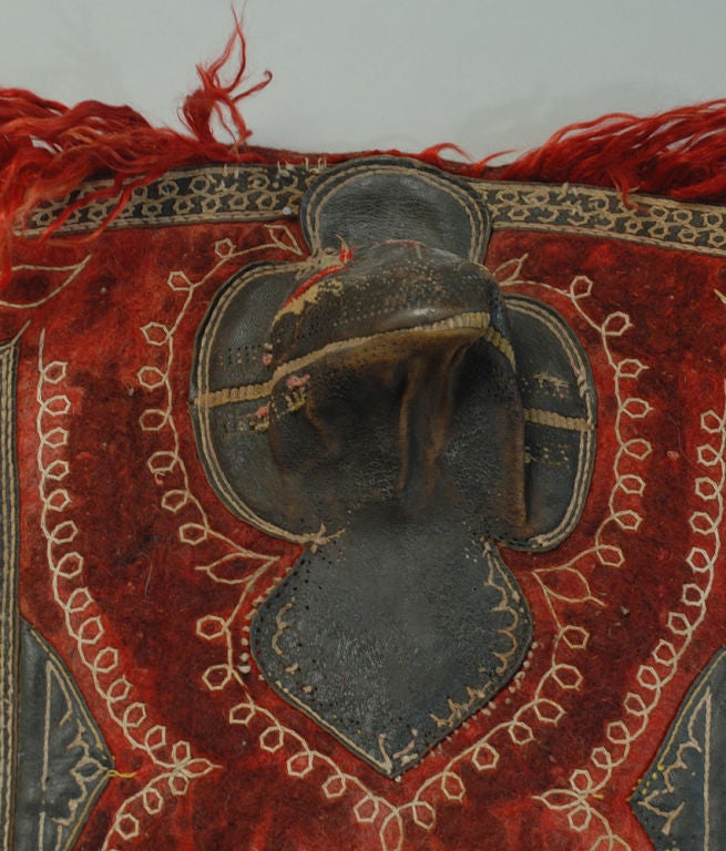 Exceptionally Rare Antique Anatolian Angora Wool Saddle 1