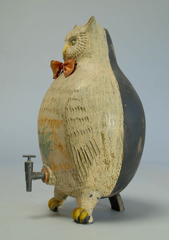 Large Vintage Mexican Ceramic Mezcal Owl from Oaxaca. In Excellent Condition In San Francisco, CA
