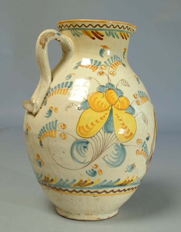 A Fine Antique Spanish Talavera Handled Jar 1