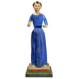Antique Spanish Colonial Figural Santo - San Antonio