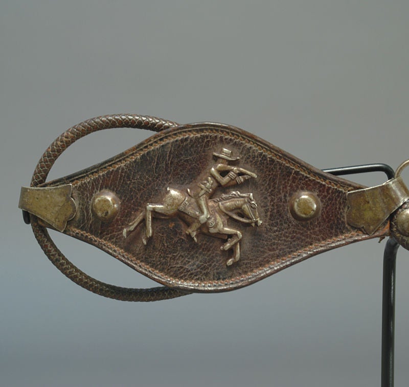 Antique Silver Mounted Leather Horse Blinders at 1stDibs