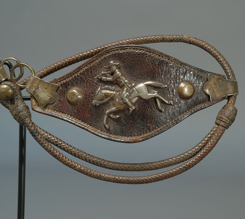 Antique Silver Mounted Leather Horse Blinders at 1stDibs