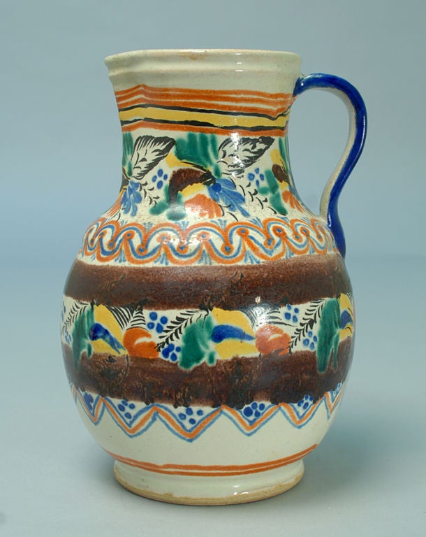 Ceramic Talavera Poblana Jarron - Mexico, 19th Century