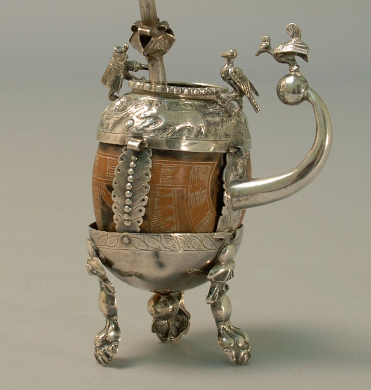 Argentine Spanish Colonial Silver Mounted Mate Cup
