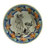 19th Century Mexican Talavera Plate - El Borrachin