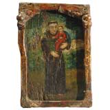 Rare 18th Century Spanish Colonial Painting - Saint Anthony