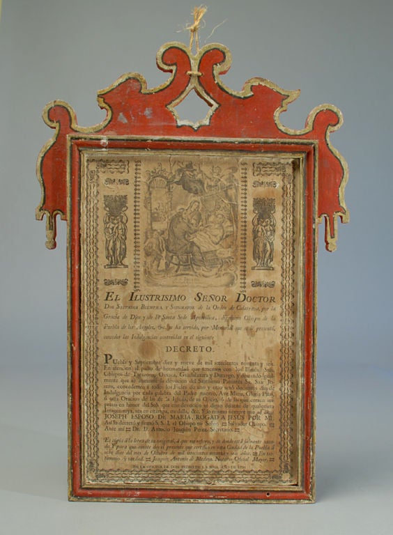 A rare 18th century broadsheet oración, entitled 