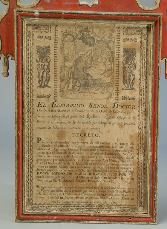 18th Century and Earlier 18th Century Mexican Broadsheet / Oracion