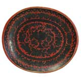 Large Graphic Mexican Incised Lacquer Batea - Olinala