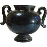 Vintage Mexican Art Deco Black-ware Urn - Puebla