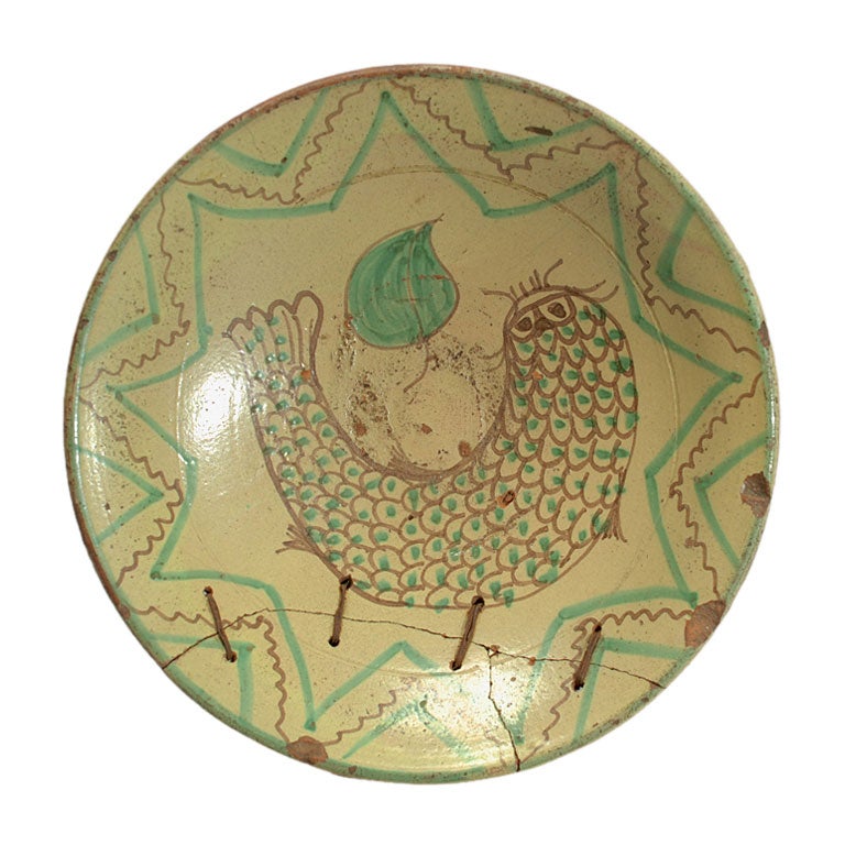 19th Century Andean Majolica Plate
