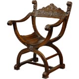 English carved hall chair