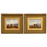 'Cows' and 'Sheep' - a pair of 19th C. English oil paintings