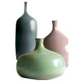 Reulland Set of Three Glazed Ceramic Vases