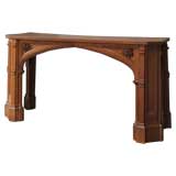 Pair of Gothic oak side tables