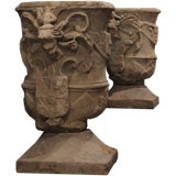 Pair of 17th century stone urns