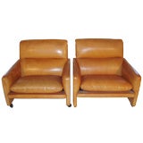 A Pair of 1950s French Leather Club Chairs