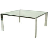 A Chrome Frame Glass Top Table