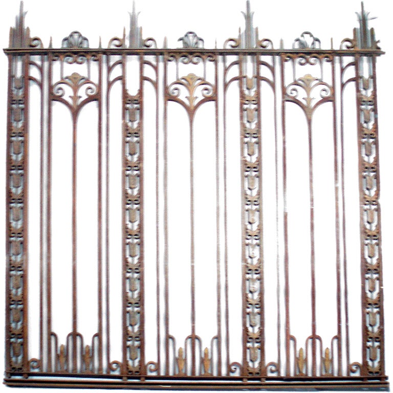 Large Wrought, Forged, Machined Steel Fence Panel