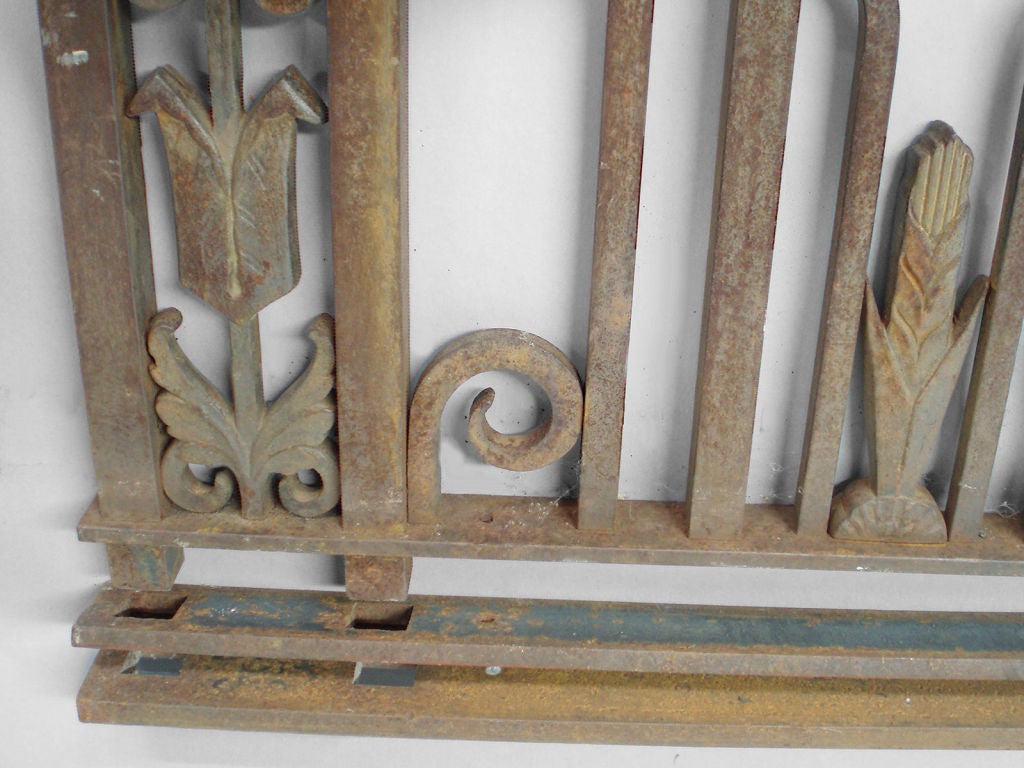 Large Wrought, Forged, Machined Steel Fence Panel In Distressed Condition In Ferndale, MI