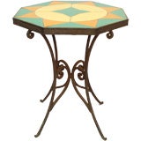 A Catalina Tile Wrought Iron Table