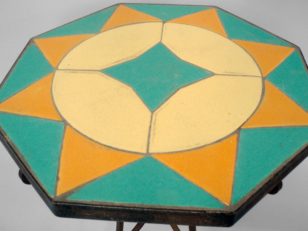 Mid-20th Century A Catalina Tile Wrought Iron Table