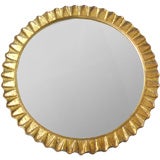 A Gold Scalloped Frame Round Mirror