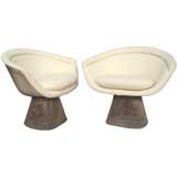 Pair Nickel Wire Frame Chairs by Warren Platner for Knoll