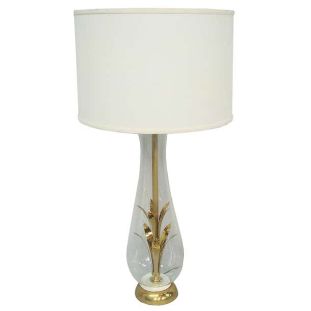 Brass and Glass Mad Men Table Lamp For Sale at 1stDibs | mad men lamp