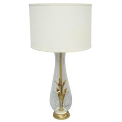 Vintage Brass and Glass Mad Men Table Lamp