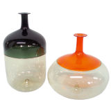 A Pair of Italian Glass Bottles by Tapio Wirkkala for Venini