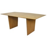 A Brass Cap Plinth Base Dining Table by Edward Wormley