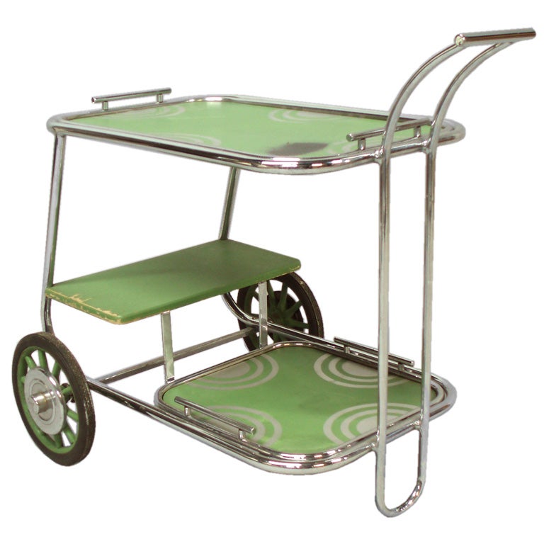 Art Deco Drinks Cart Attributed to Wolfgang Hoffmann