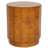 A Burl Wood Drum Table with Door by Edward Wormley for Dunbar
