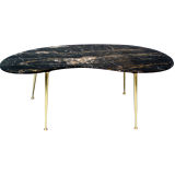 A Marble Top Brass Leg Cocktail Table