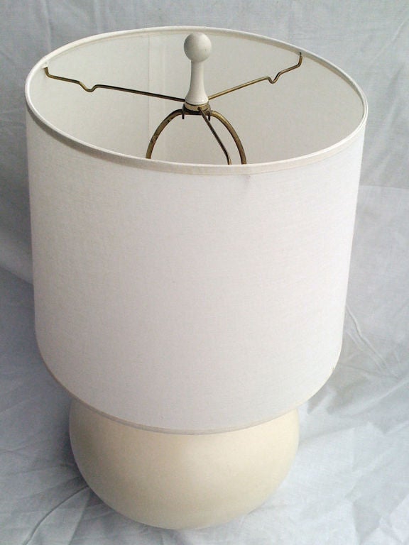 American A Pair Haeger White Pottery Lamps