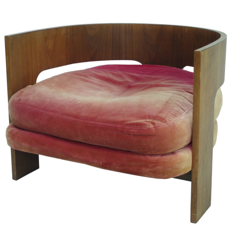 A Rosewood Barrel Chair by Milo Baughman