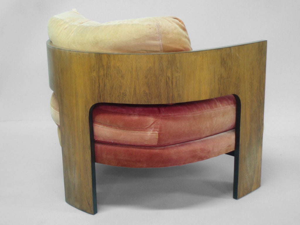 American A Rosewood Barrel Chair by Milo Baughman
