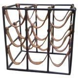 A Paul McCobb for Raymor Iron and Leather Wine Rack