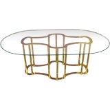 A Vintage Oval Brass Dining Table by Mastercraft