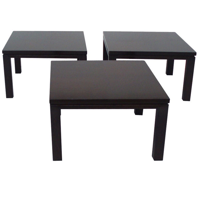 Three-Piece Dark Finish Coffee Table