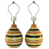 A Pair of Rosenthal Netter Italian Pottery Lamps